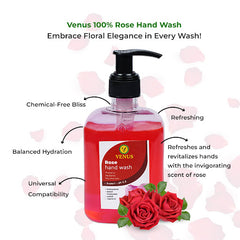 Venus Silver Rose Hand Wash - Gentle Cleansing and Moisturizing, 250ml