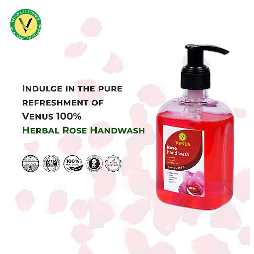 Venus Silver Rose Hand Wash - Gentle Cleansing and Moisturizing, 250ml